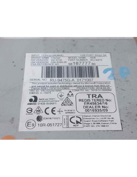 SISTEMA AUDIO / RADIO CD CITROEN C3 - 245511