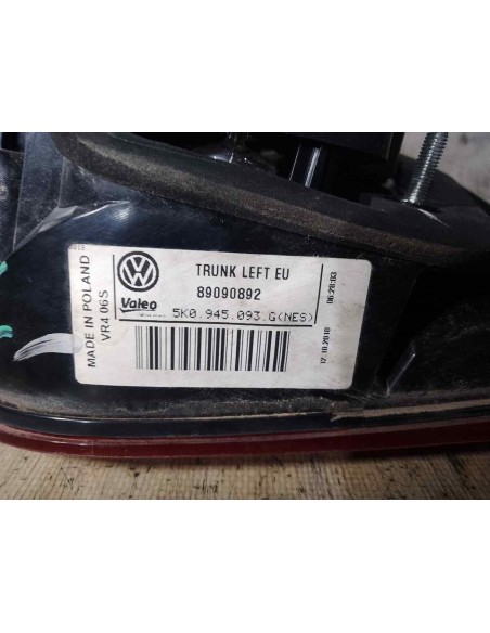 PILOTO TRASERO IZQUIERDO INTERIOR VOLKSWAGEN GOLF VI (5K1)(10 2008) - 206525