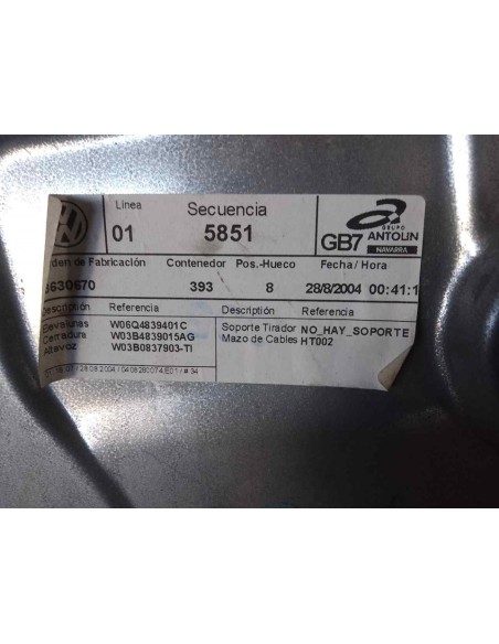 ELEVALUNAS TRASERO IZQUIERDO VOLKSWAGEN POLO IV (9N1) - 232266