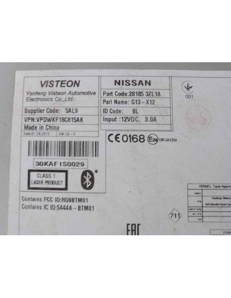 SISTEMA AUDIO / RADIO CD NISSAN PULSAR (C13M) - 243672