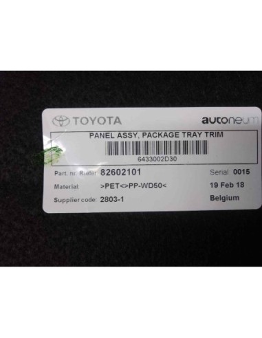 BANDEJA TRASERA TOYOTA AURIS (E18) - 194774