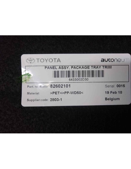 BANDEJA TRASERA TOYOTA AURIS (E18) - 194774