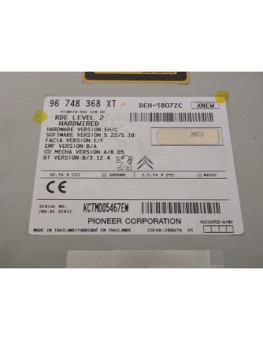 SISTEMA AUDIO / RADIO CD PEUGEOT ION - 95551