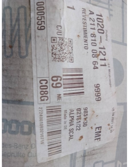 CARCASA RETROVISOR DERECHO MERCEDES-BENZ CLASE E (BM 211) FAMILIAR - 107023