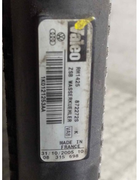 RADIADOR AGUA VOLKSWAGEN PASSAT BERLINA (3C2) - 108391