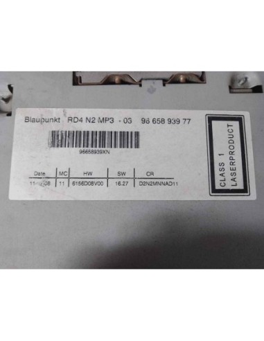 SISTEMA AUDIO / RADIO CD PEUGEOT 407 - 127466