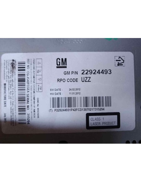 SISTEMA AUDIO / RADIO CD OPEL ASTRA J SEDÁN - 157447