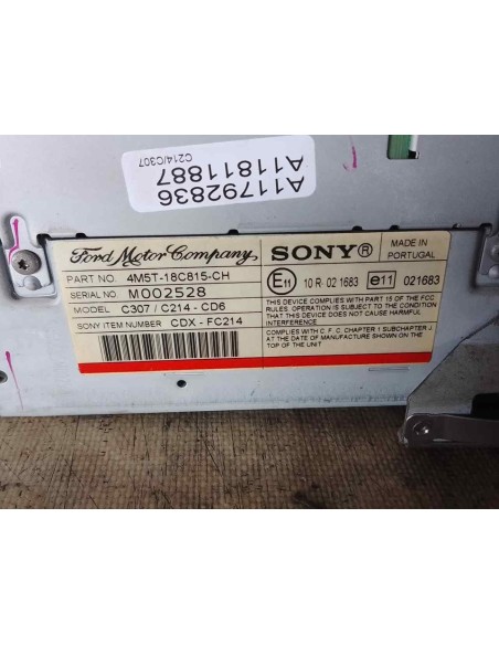 SISTEMA AUDIO / RADIO CD FORD FOCUS BERLINA (CAP) - 181897