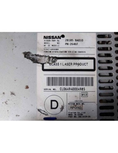 SISTEMA AUDIO / RADIO CD NISSAN PRIMERA BERLINA...