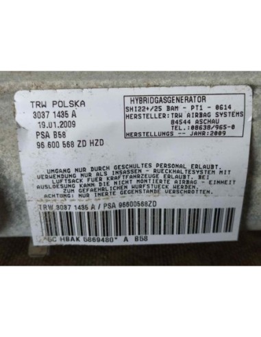 AIRBAG DELANTERO DERECHO CITROEN C4 PICASSO -...