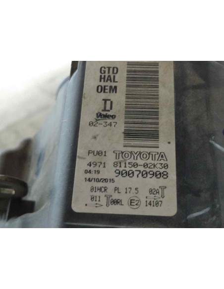 FARO IZQUIERDO TOYOTA AURIS (E18) - 143151