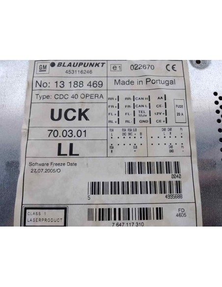 SISTEMA AUDIO / RADIO CD OPEL ASTRA H CARAVAN - 153244