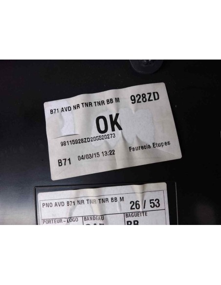 GUARNECIDO PUERTA DELANTERA DERECHA CITROEN C4 BERLINA - 111005