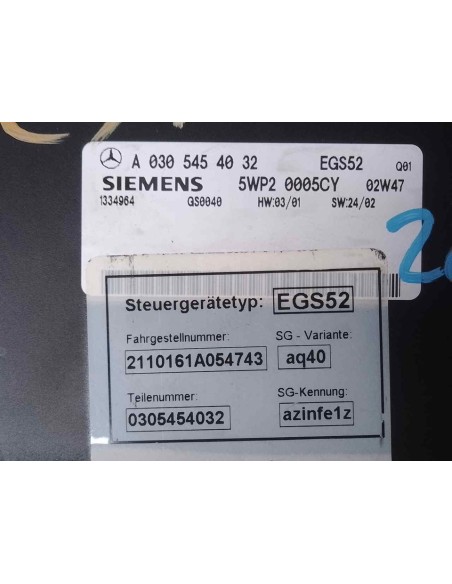 CENTRALITA CAMBIO AUTOMATICO MERCEDES-BENZ CLASE E (BM 211) BERLINA - 134818