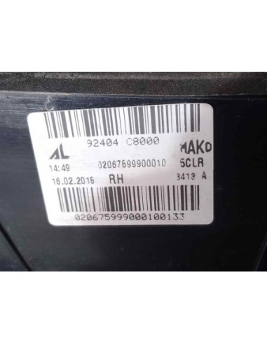 PILOTO TRASERO DERECHO INTERIOR HYUNDAI I20...