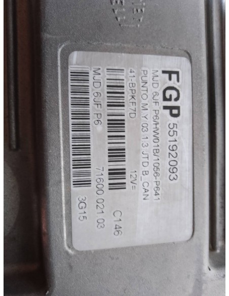 CENTRALITA MOTOR UCE FIAT II PUNTO (188) BERLINA - 109478