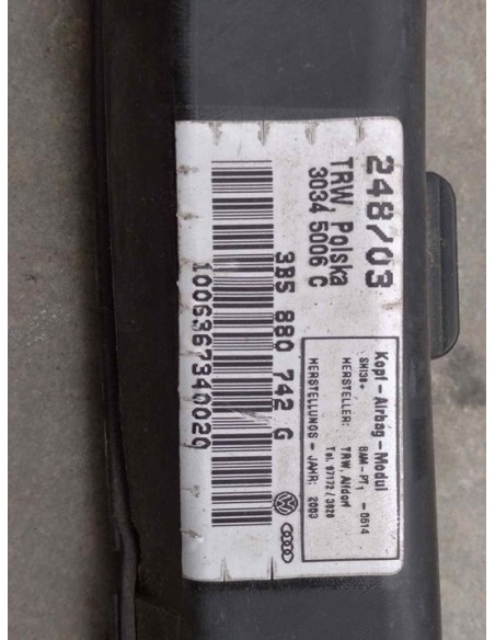 AIRBAG CORTINA DELANTERO DERECHO VOLKSWAGEN PASSAT BERLINA (3B3) - 125708