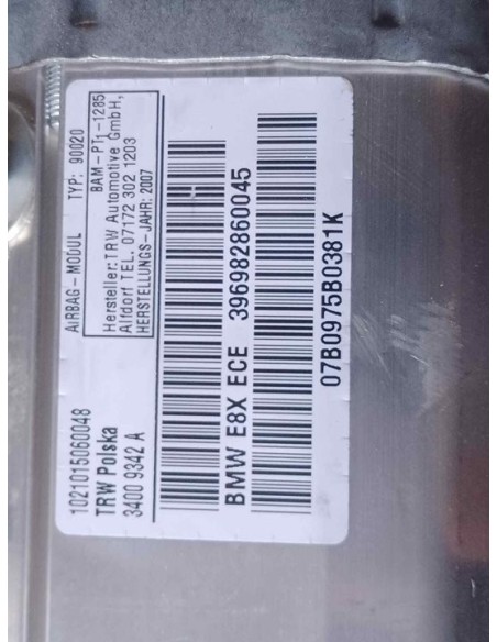 KIT AIRBAG BMW SERIE 1 BERLINA (E81/E87) - 136858