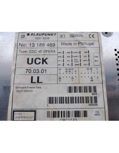 SISTEMA AUDIO / RADIO CD OPEL ASTRA H CARAVAN -...