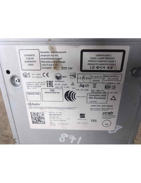 SISTEMA AUDIO / RADIO CD SEAT TOLEDO (KG3) - 234925