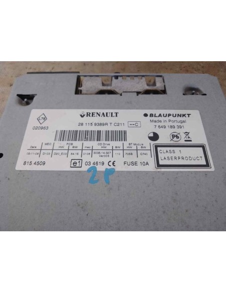 SISTEMA AUDIO / RADIO CD RENAULT MEGANE III BERLINA 5P - 230738