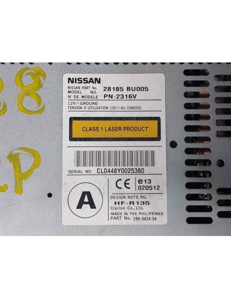 SISTEMA AUDIO / RADIO CD NISSAN ALMERA TINO (V10M) - 98451