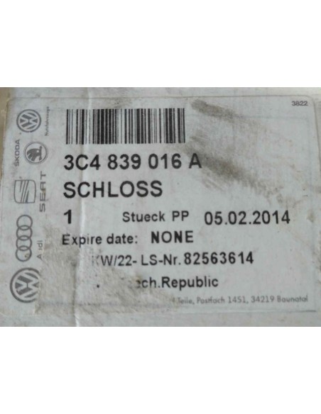 CERRADURA PUERTA TRASERA DERECHA VOLKSWAGEN PASSAT BERLINA (3C2) - 141228