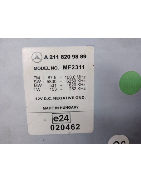 SISTEMA AUDIO / RADIO CD MERCEDES-BENZ CLASE E (BM 211) BERLINA - 95371