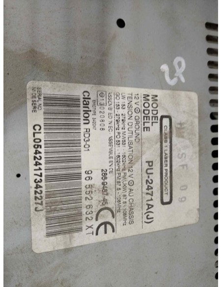 SISTEMA AUDIO / RADIO CD CITROEN C3 - 106638