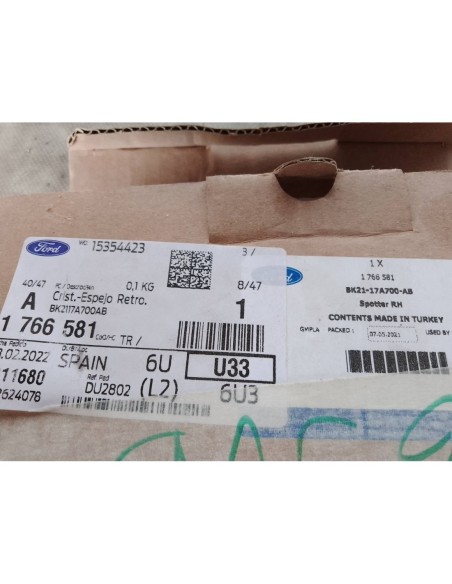 CRISTAL RETROVISOR DERECHO FORD TRANSIT BUS (TTG)(2013) - 117397