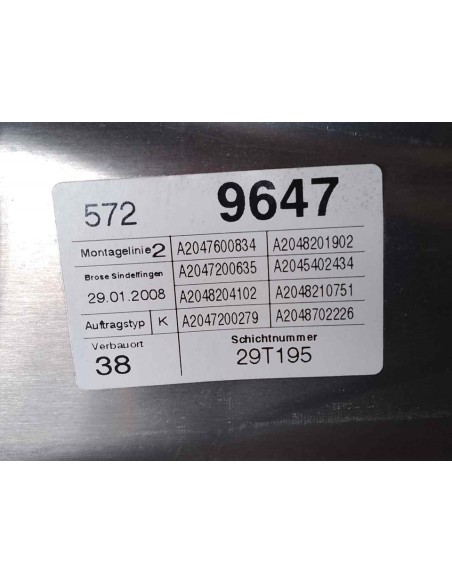 ELEVALUNAS DELANTERO DERECHO MERCEDES-BENZ CLASE C (BM 204) BERLINA - 178132