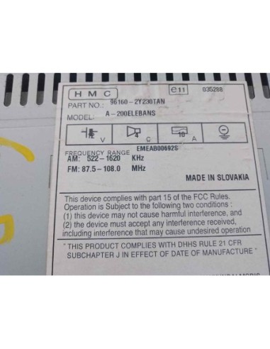 SISTEMA AUDIO / RADIO CD HYUNDAI IX35 (EL/LM) -...