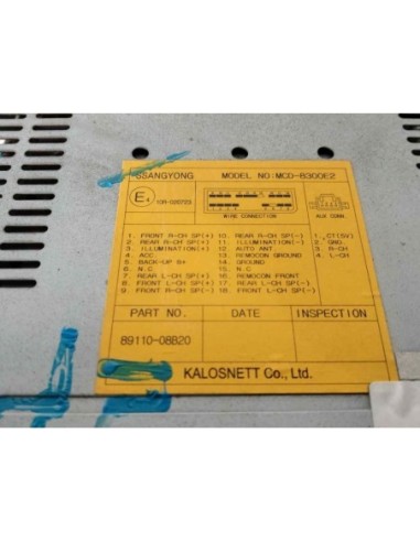 SISTEMA AUDIO / RADIO CD SSANGYONG REXTON - 166840