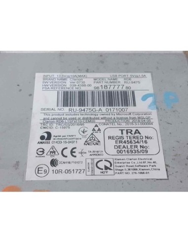 SISTEMA AUDIO / RADIO CD CITROEN C3 - 245511