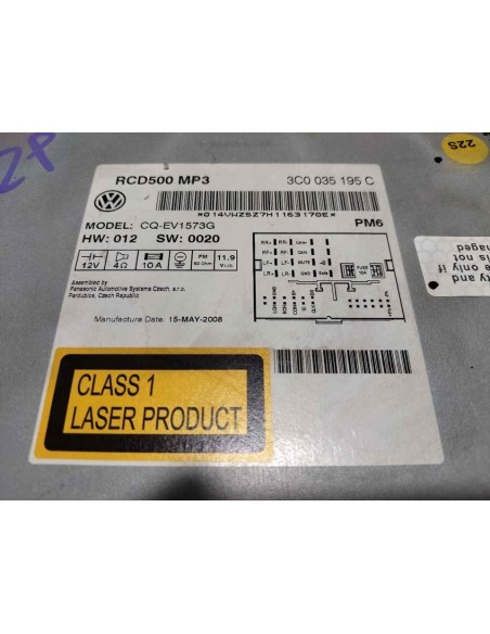 SISTEMA AUDIO / RADIO CD VOLKSWAGEN PASSAT VARIANT (3C5) - 217617