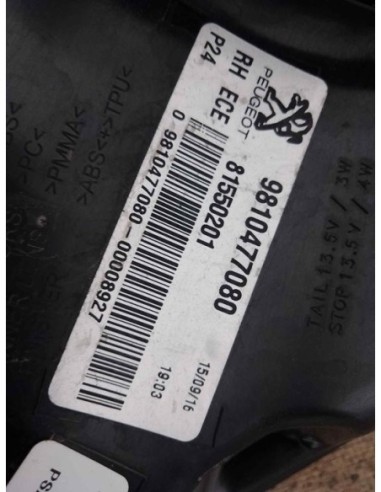 PILOTO TRASERO DERECHO PEUGEOT 3008 - 207162