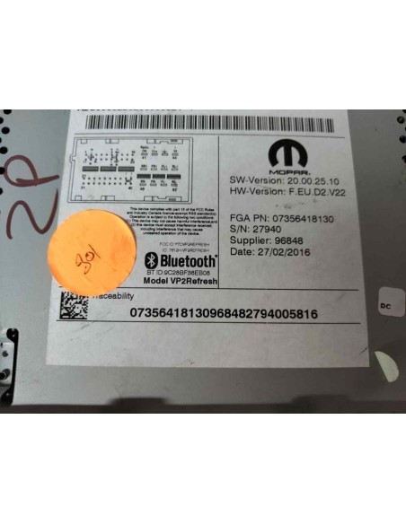 SISTEMA AUDIO / RADIO CD FIAT II TIPO (356) BERLINA - 272978