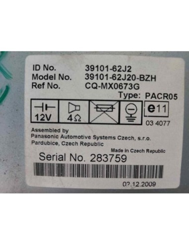 SISTEMA AUDIO / RADIO CD SUZUKI SWIFT...