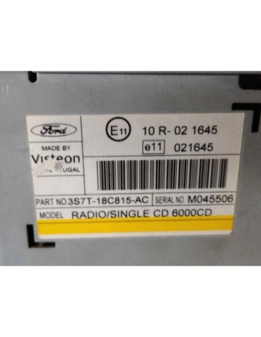 SISTEMA AUDIO / RADIO CD FORD MONDEO BERLINA...