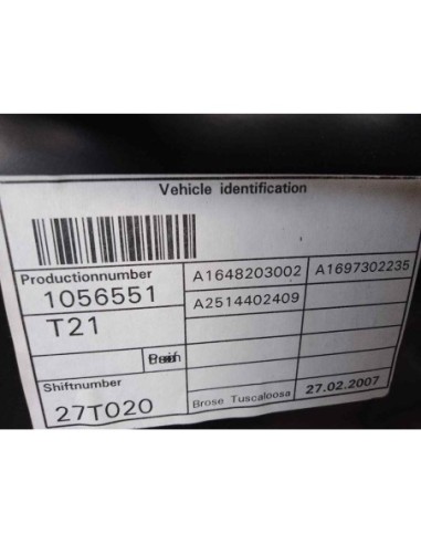 ELEVALUNAS TRASERO DERECHO MERCEDES-BENZ CLASE...