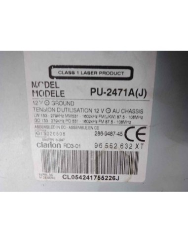 SISTEMA AUDIO / RADIO CD PEUGEOT 307 (S1)(04...