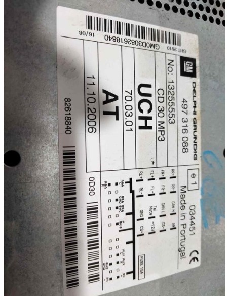 SISTEMA AUDIO / RADIO CD OPEL ZAFIRA B - 219143