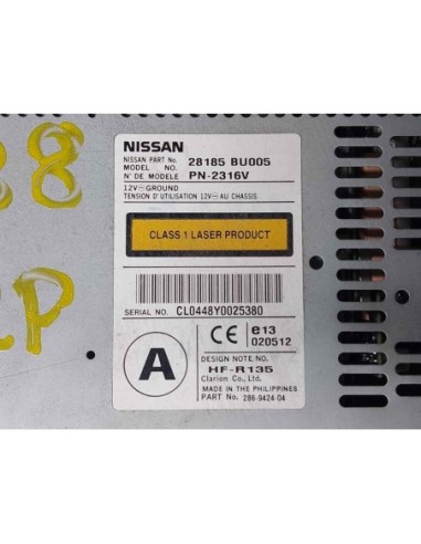 SISTEMA AUDIO / RADIO CD NISSAN ALMERA TINO...