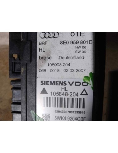 MOTOR ELEVALUNAS TRASERO IZQUIERDO AUDI A4...