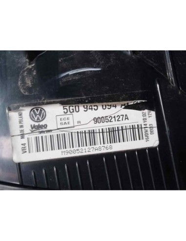 PILOTO TRASERO DERECHO INTERIOR VOLKSWAGEN GOLF...