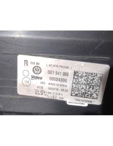 FARO DERECHO VOLKSWAGEN GOLF VII (5G1/BE1) -...