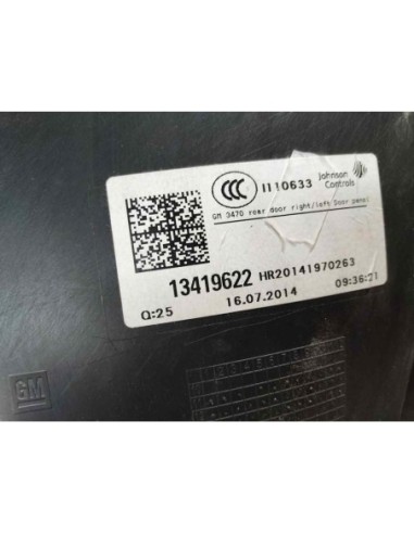GUARNECIDO PUERTA TRASERA DERECHA OPEL ZAFIRA C...