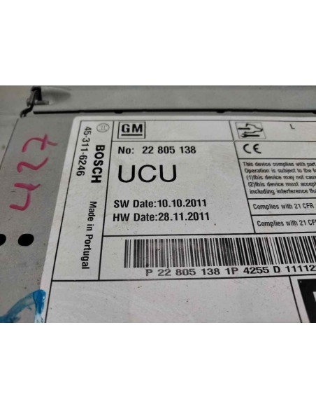 SISTEMA NAVEGACION GPS OPEL INSIGNIA BERLINA - 163442